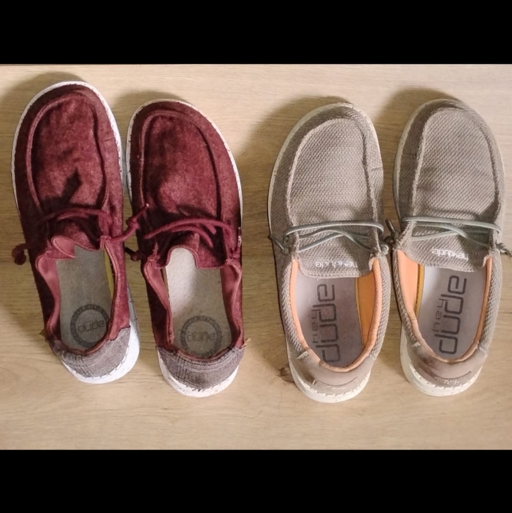 Hey Dude Wendy Loafers - 2 Pair Bundle Size 7